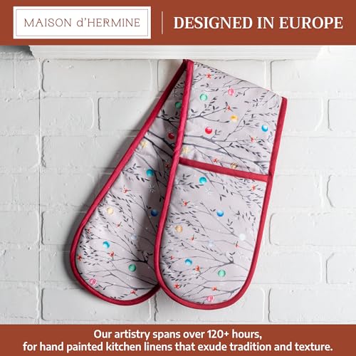 Double Oven Mitts 100% Cotton Double Oven Glove (111 - Fairy Christmas / 7" x 35" (Double Oven Mitt))