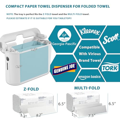 Multifold Paper Towel Dispenser Countertop Compact for Kitchen Lavender (D-24 Lavender)