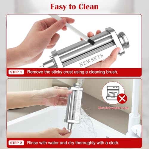 Pasta Roller Attachment for KitchenAid Stand Mixer (Silver)