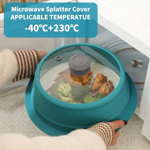 Microwave Splatter Silicone Cover Collapsible Steamer (10.5-11 inch / Blue)
