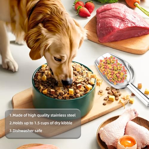 2 Pack Metal Dog Food Scoop 18 Oz With Loop