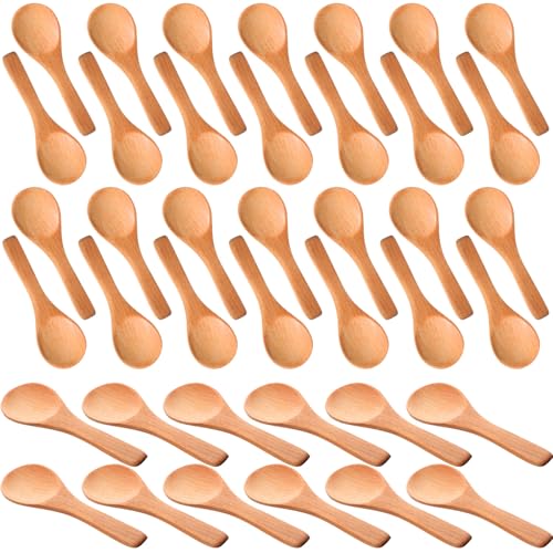 200 Pcs Small Wooden Spoons (Light Brown)