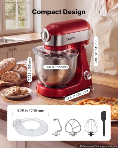 5.3 Qt Tilt Head Stand Mixer 400W Metal Electric Dough Mixer (5L)