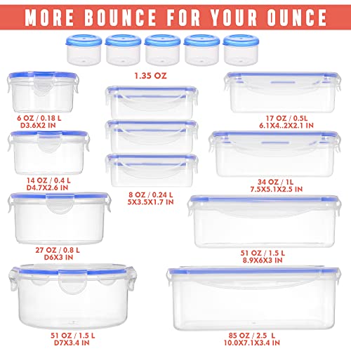 32 Pcs Large Plastic Food storage containers (32 Pcs)