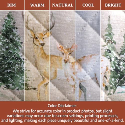 Pot Holders 100% Cotton Potholders (049 - Deer in the Woods / 8" x 8" (Pot Holder Pack of 2))