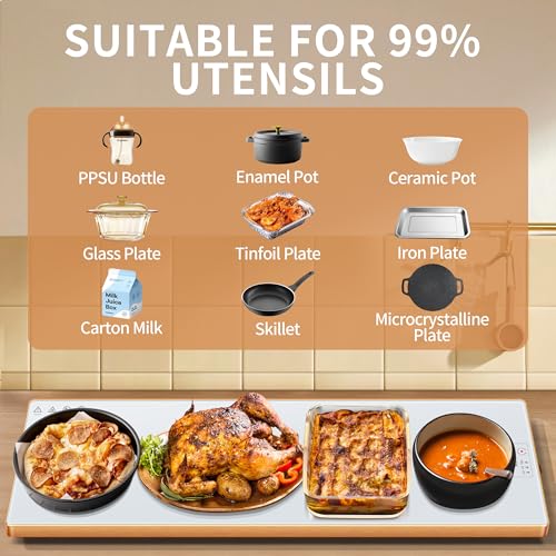 Electric Warming Tray (White / Extra Long 47.24"x11.81")