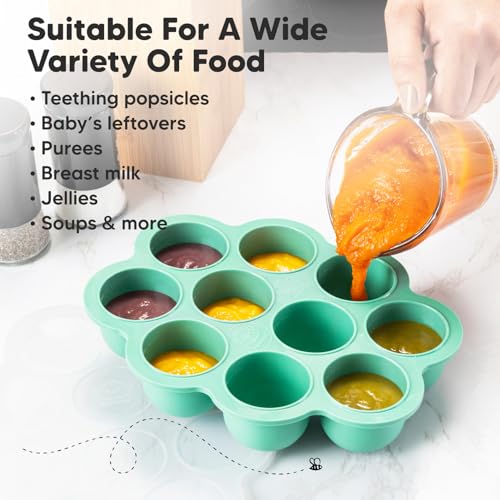 Silicone Food Freezer Trays with Lid (Alpine Green)