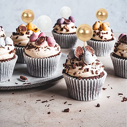 Cake Topper Gold 27 Pack Cupcake Topper with Mini Balls (27 Count)