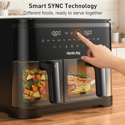 12QT Dual Air Fryer with 2 Baskets (4+8 Quart)