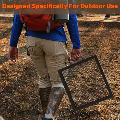 Foldable Rectangular Heavy‑Duty Steel Fire Pit Cooking Grate (32 inch)