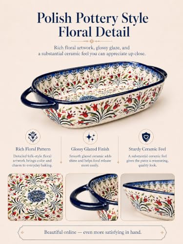 2 Piece Polish Pottery Style Ceramic Baking Dish Set (2 Count)