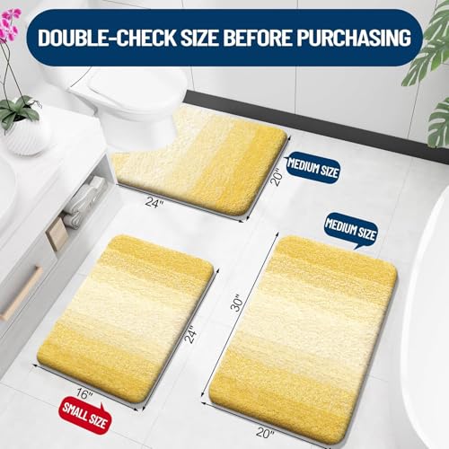 Bathroom Runner Rug 47x20 (47" X 20" / Yellow)