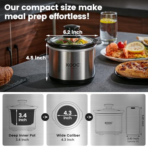 0.65 Qt Mini Slow Cooker with Free Liners Included