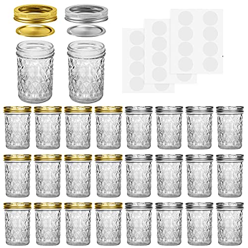 Mason Jars 8 oz (8 oz- 24 Pack)