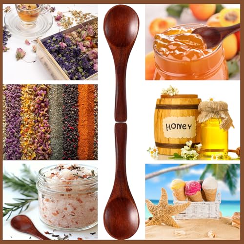 50 Pcs Small Wooden Spoons (Old Paint Color)