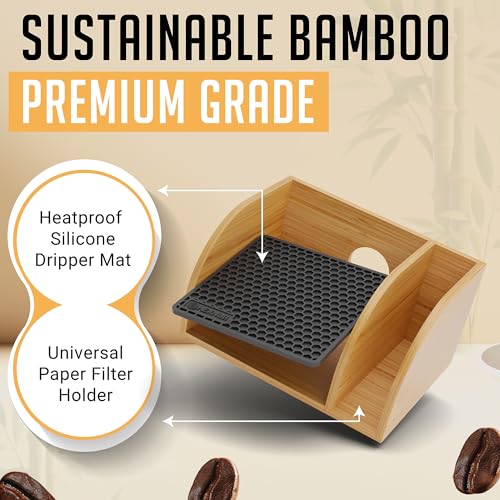 Pour Over Caddy for Chemex Bodum Cosori Coffee Makers Black (Black)