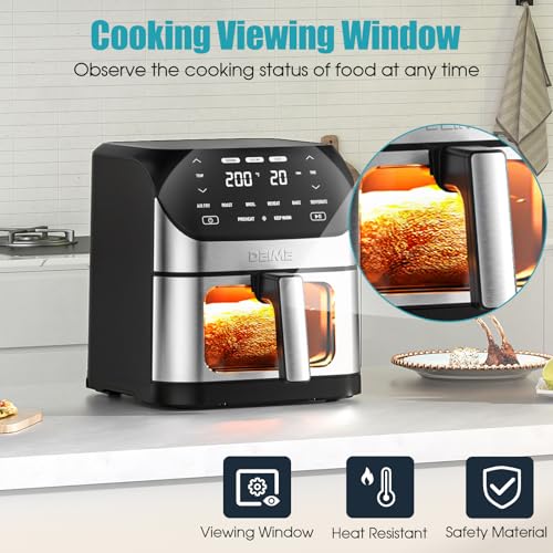 Air Fryer 6.2 QT Large Capacity Oilless Hot Air Fryers Oven 1500W Healthy Cooker with 10 Presets