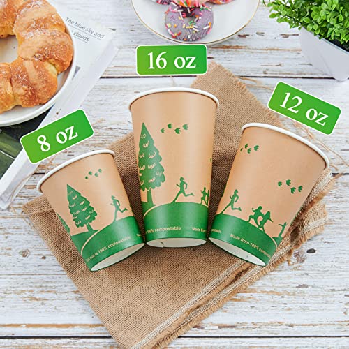 8 oz Compostable Paper Coffee Cups with PLA Lined (8oz-300)