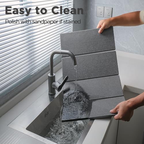 2PCS Stone Drying Mat for Kitchen Counter (2 Count)