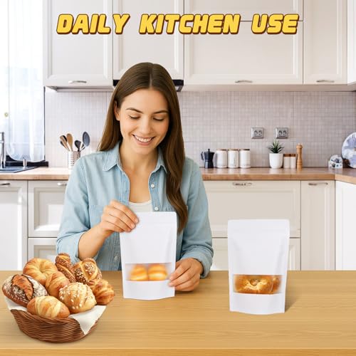 50 Pack Cookie Bags (White / 5.9x8.6in (15x22cm))