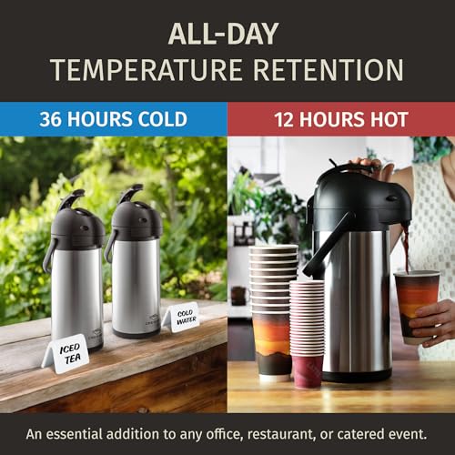 Coffee Carafe Airpot & Cleaning Brush 102oz (Silver w/ Brush 3L / 102 Ounces)