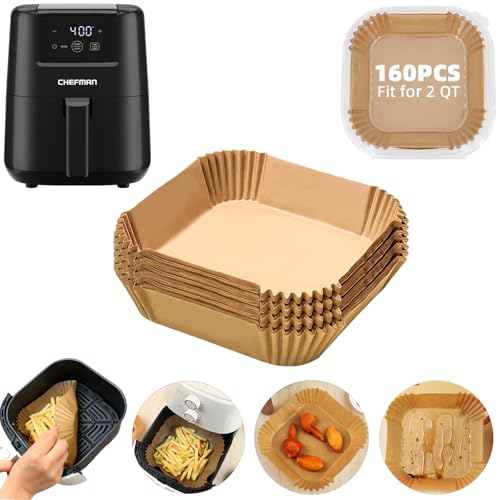 Air Fryer Liners for CHEFMAN 2Qt Mini Air Fryer (5.5 Inch Square)
