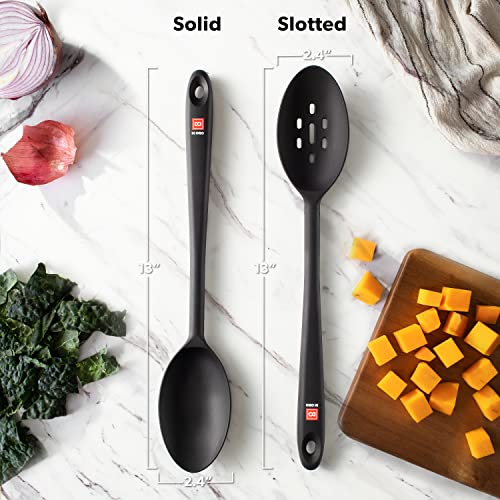 DI ORO Silicone Cooking Spoons (Black)