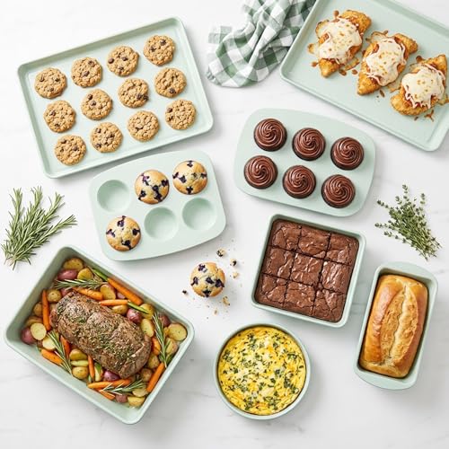 8 Piece Stackable Bakeware Set (Sage)