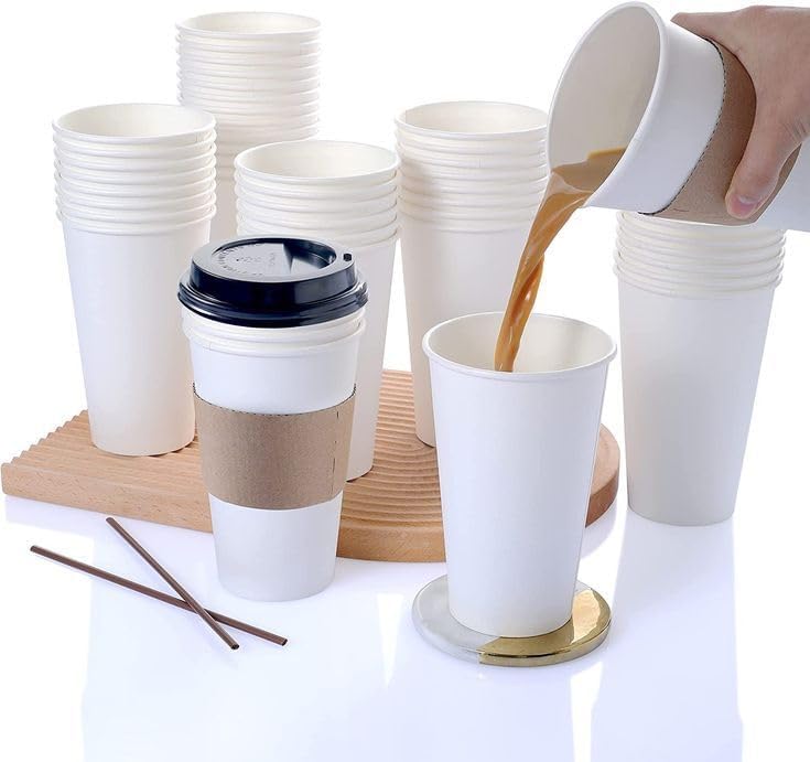 Paper Cups 8 oz 200 Pack for Coffee & Tea 8 oz Made in USA (8oz - 200 Count)