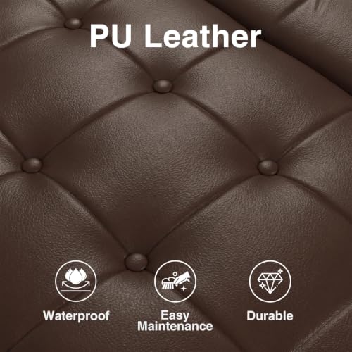 31.5 Inch Large Round Ottoman with Storage Circular (Chocolate)