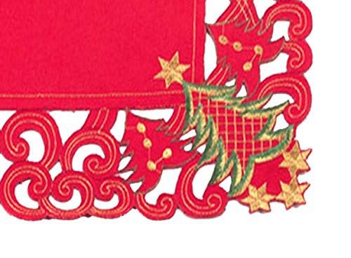 Pandoro Collection Holiday Christmas Tree Tablecloth (Red / 14"x20" Placemat-Set of 4)