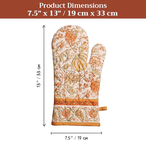 Maison d'Hermine Oven Gloves 100% Cotton Oven Mitt (127 - Pumpkin Spice / 7.5" x 13" (Oven Mitt))