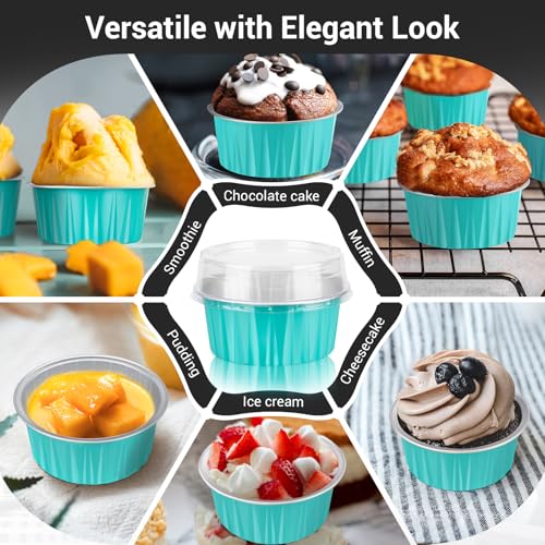 Aluminum Baking Cups with Lids (Blue / 30pcs)