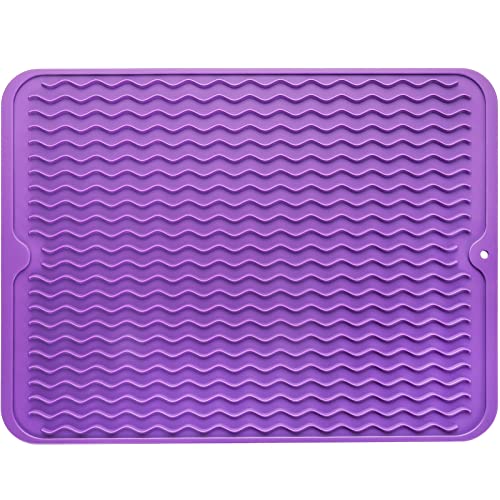 Silicone Dish Drying Mat (Purple / 16"L x 12"W)