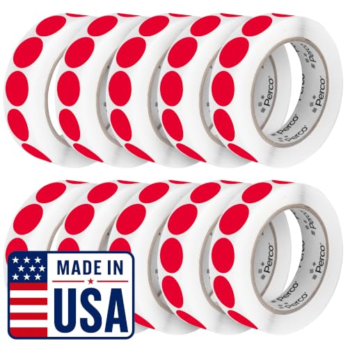 Red Perforated Round Circle Dot Sticker 1 (Red / 1 Inch)