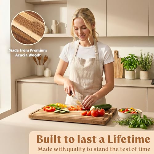 Extra Large Acacia Wood Cutting Board 17x13 (Single Board)