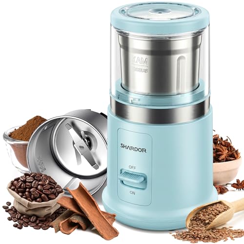 Quiet Coffee Grinder Electric (Blue / 1 BOWL)