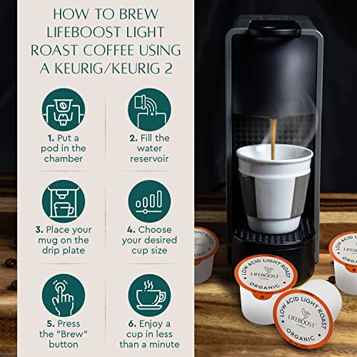 Light Roast Organic Low Acid Coffee K Cups (10 Count (Pack of 1))