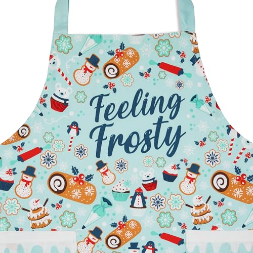 Feeling Frosty Holiday Themed Cotton Apron for Women (Feeling Frosty)