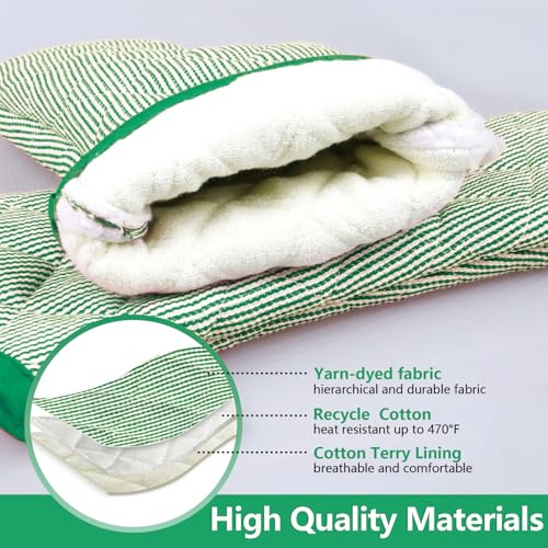 Yarn Dyed Oven Mitts 1 Pair (Green)