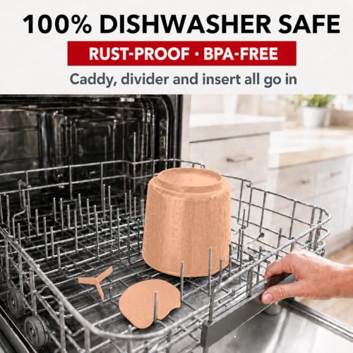 Plastic Extra Large Peach Countertop Utensil Holder Kitchen Caddy (Himalayan Salt)