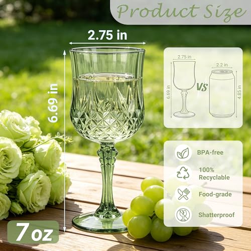 100Pack Plastic Wine Glasses (New Green)