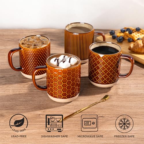 Coffee Mugs Set of 4 (Caramel / Set of 4 (16 Ounces))