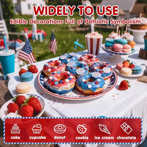 Edible Red White Blue Confetti Sprinkles (Patriotic Mix)
