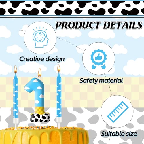 13PCS Toy Inspire Game Story Birthday Candles Set for Kids (Blue+White+Yellow+Black / 1)