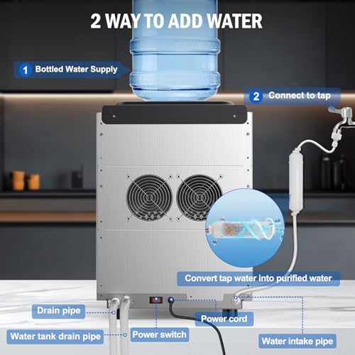 65 lbs Chewable Nugget Ice Maker Countertop Compact Self