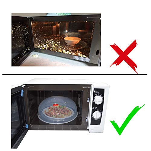 Large Microwave Cover for Food Easy Grip Microwave Splatter Cover Guard Lid with Steam Vent and BPA Free & 11.5 Inch (Red)