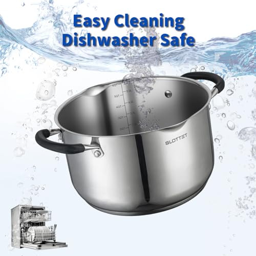 6 Quart Stainless Steel Stock Pot with Strainer Glass Lid (6 Quarts)