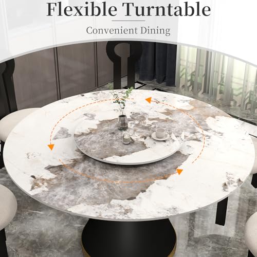 31.5" Lazy Susan for Table Top Tempered Glass Rotating Serving Tray for Dining Table