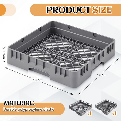 2 Pack Commercial Dishwasher Tray Rack (Gray / Basics,Peg Dish)